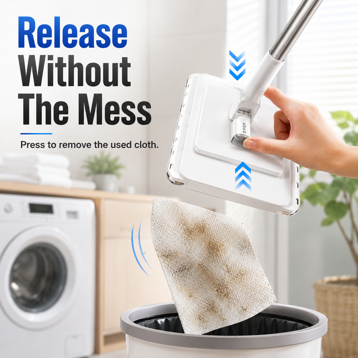 One touch press release clip mop product overview and clamp mechanism
