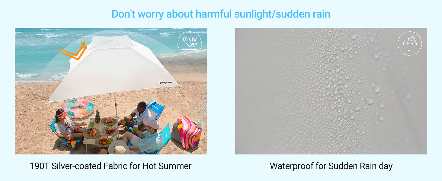 KingCamp 2-in-1 Beach Umbrella and Beach Shade Canopy