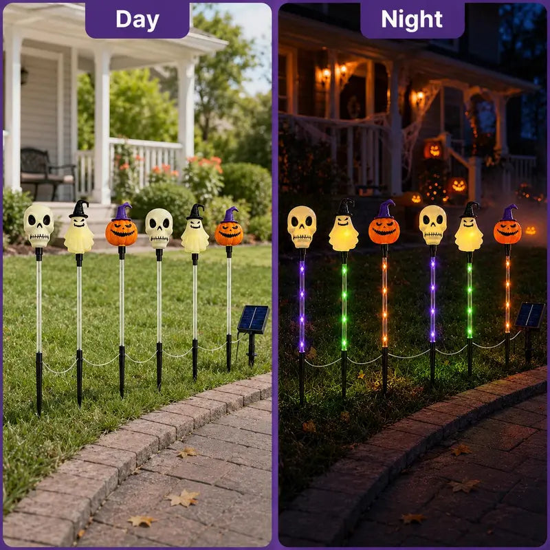 Pumpkin Ghost Skull 6PCS Halloween yard light details
