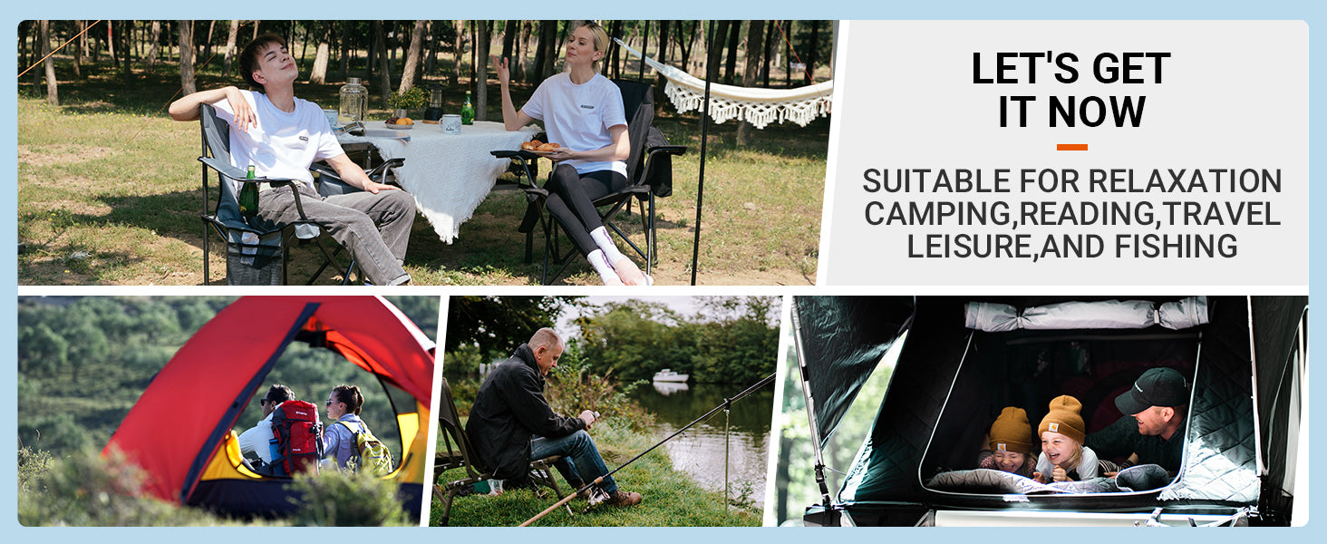 KingCamp Padded Outdoor Folding Quilted Armchair with Built In Cupholder