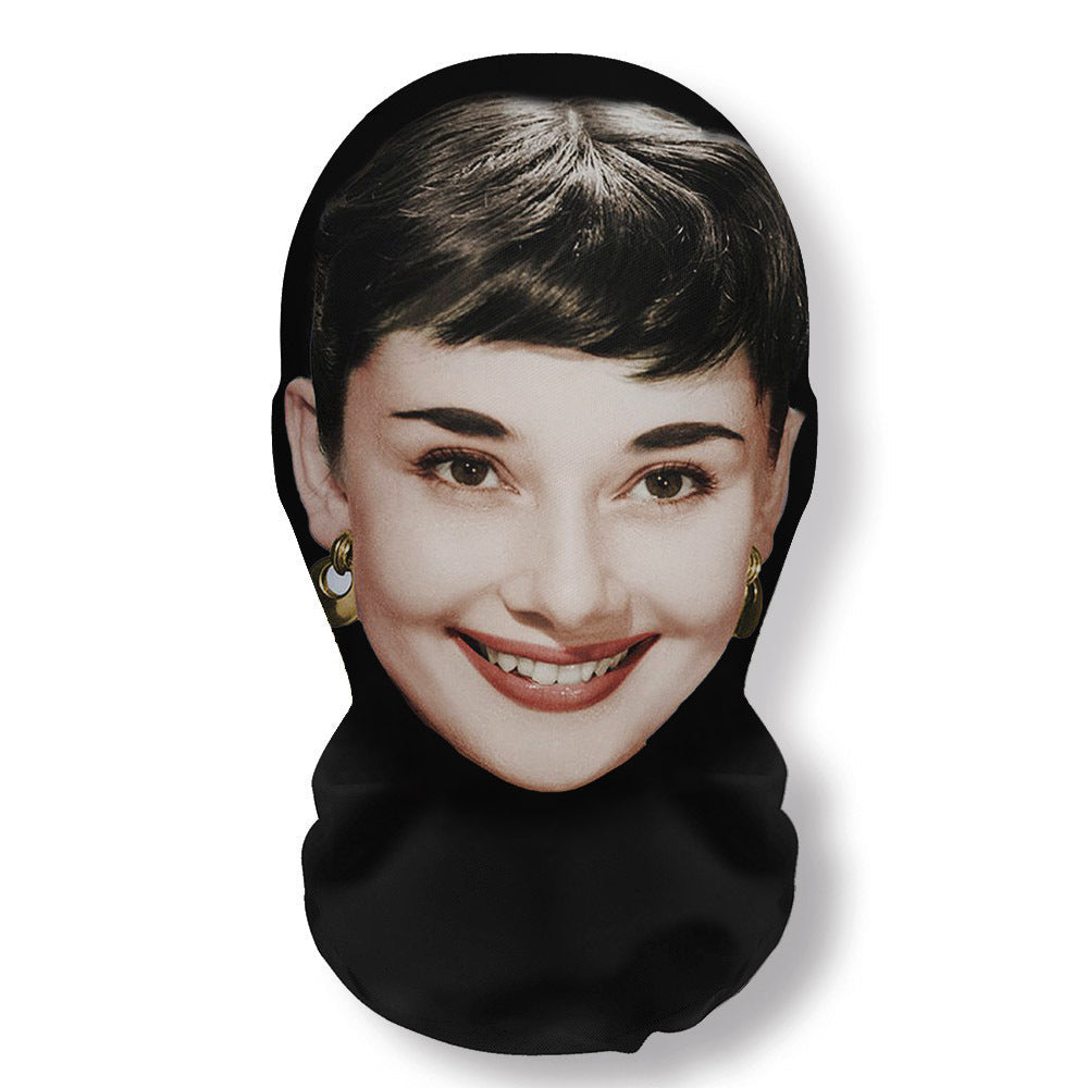 3D Mask Realistic Mask Role Playing Prop Fun Black Mesh Headset Halloween Funny