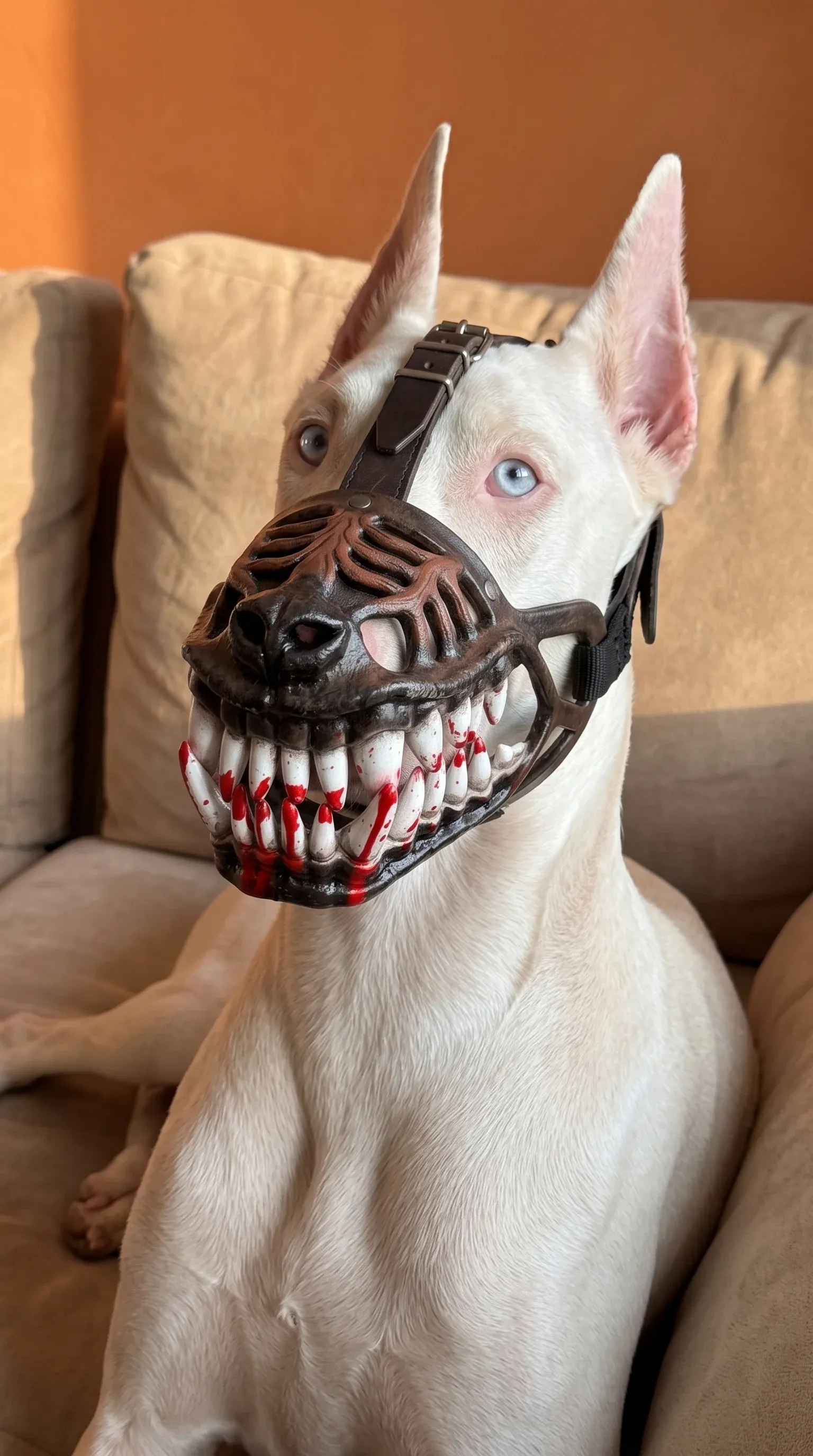 Detailed hell hound monster dog costume muzzle