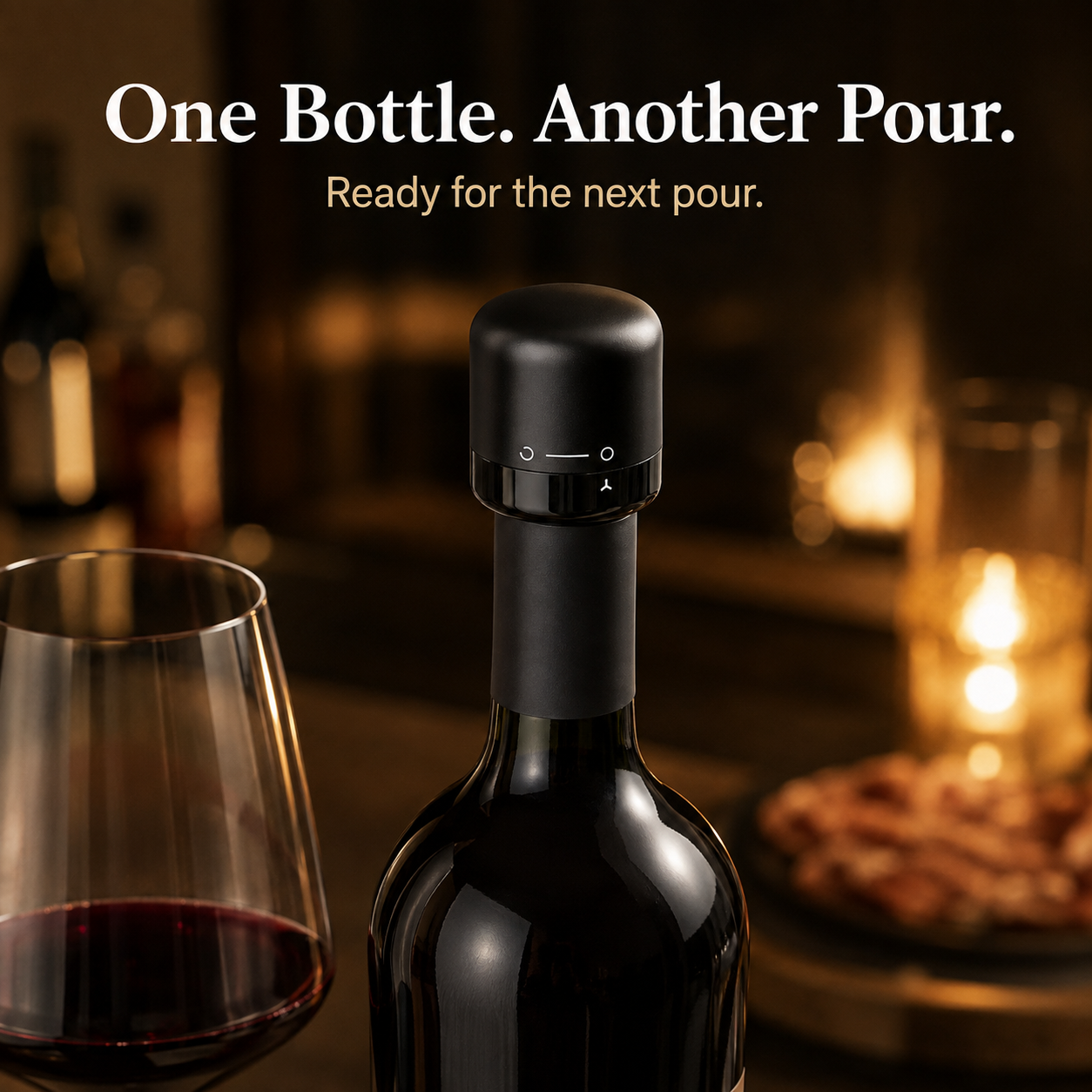 Champagne stopper model on sparkling wine bottle
