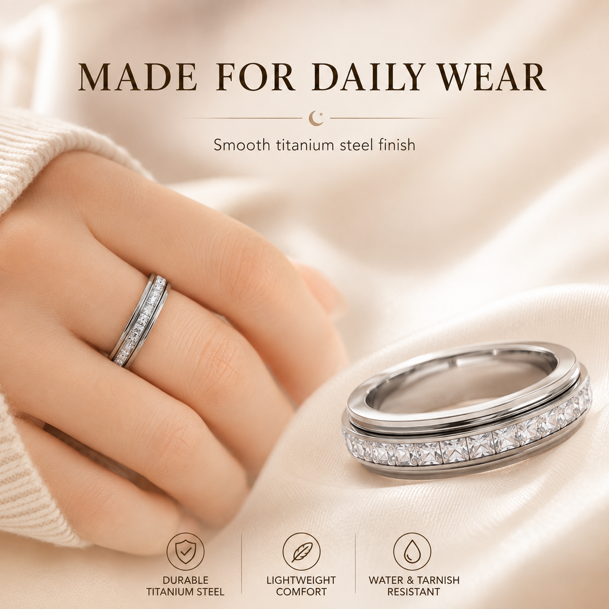 Wearing spinner ring during daily activities and meditation