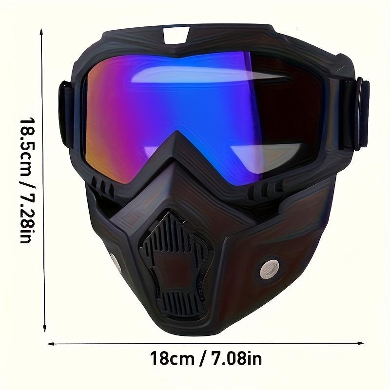 Full Face Protection Mask with Anti-Fog Goggles – Windproof Dustproof Tactical Mask for Outdoor Cycling, Motorcycle Riding, Sandstorm Protection, Breathable Sports Face Cover