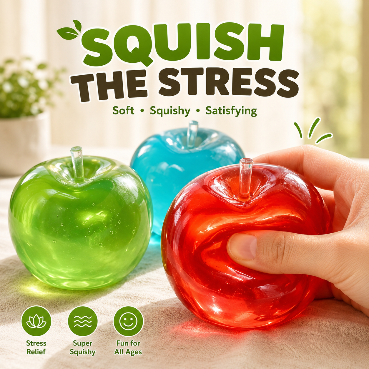 Realistic Jelly Apple Decor on desk