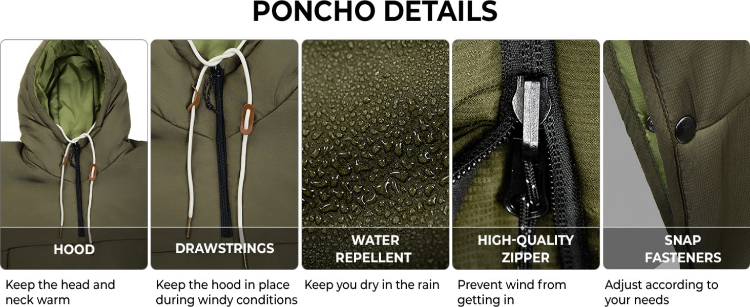 KingCamp Camping Wearable Blanket Poncho