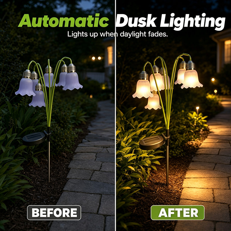 Solar panel charging during daytime and automatic night light glow