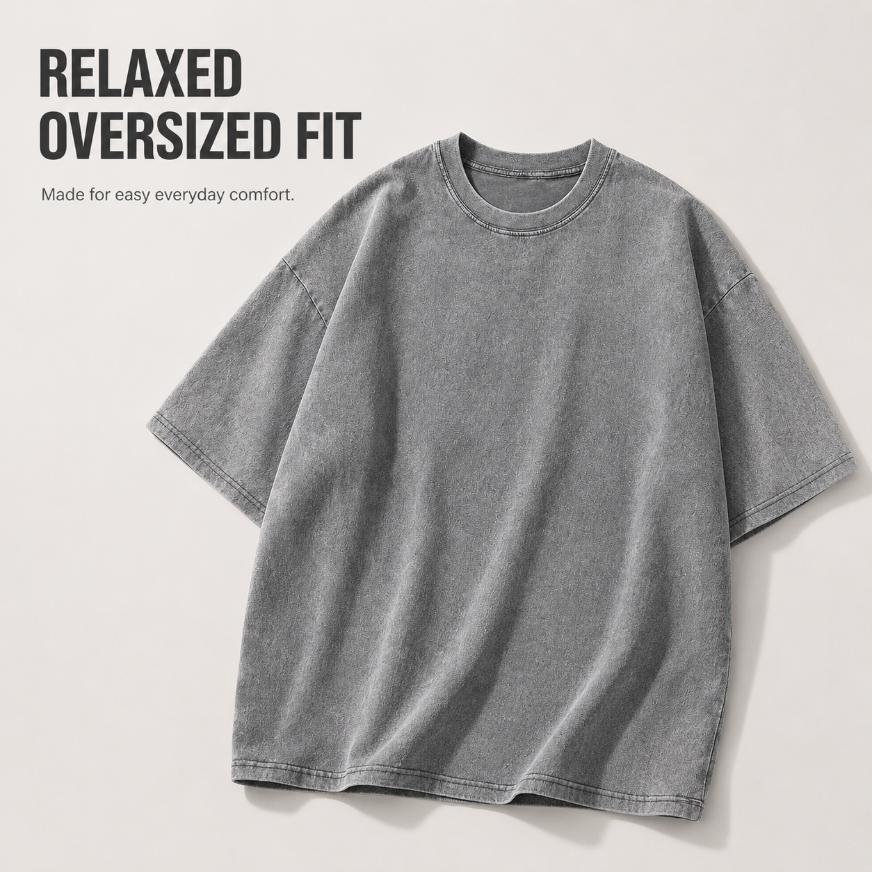 Model wearing oversized vintage washed solid t-shirt
