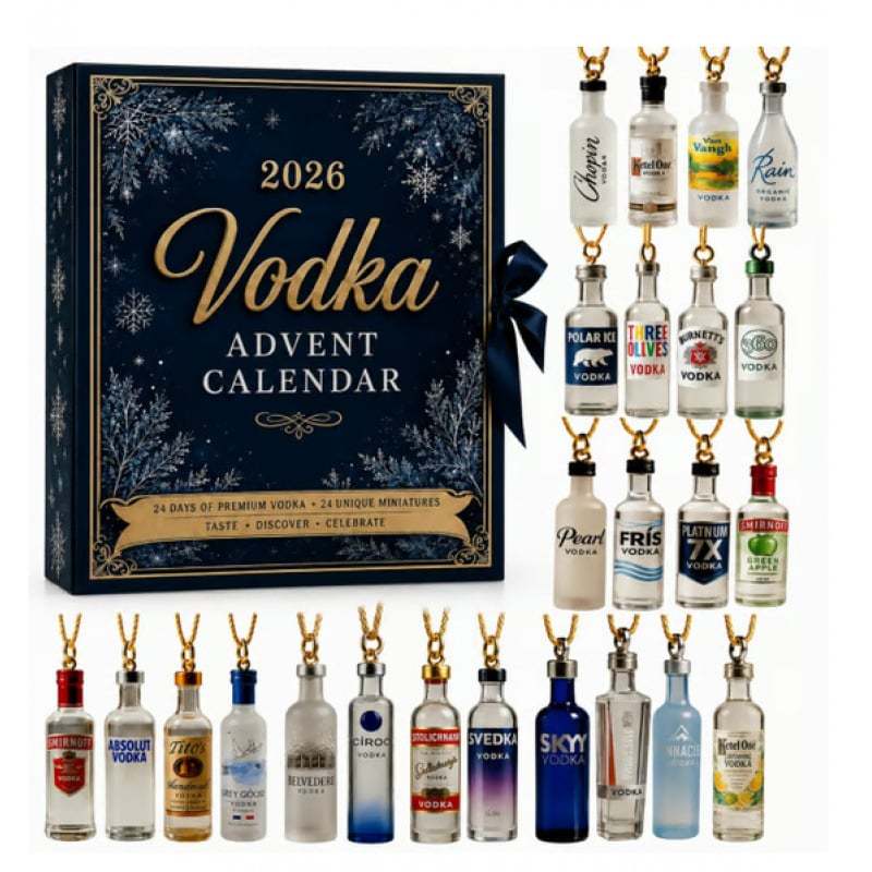 2026 Champagne Advent Calendar – 24-Day Christmas Countdown Gift - 2D Flat Acrylic