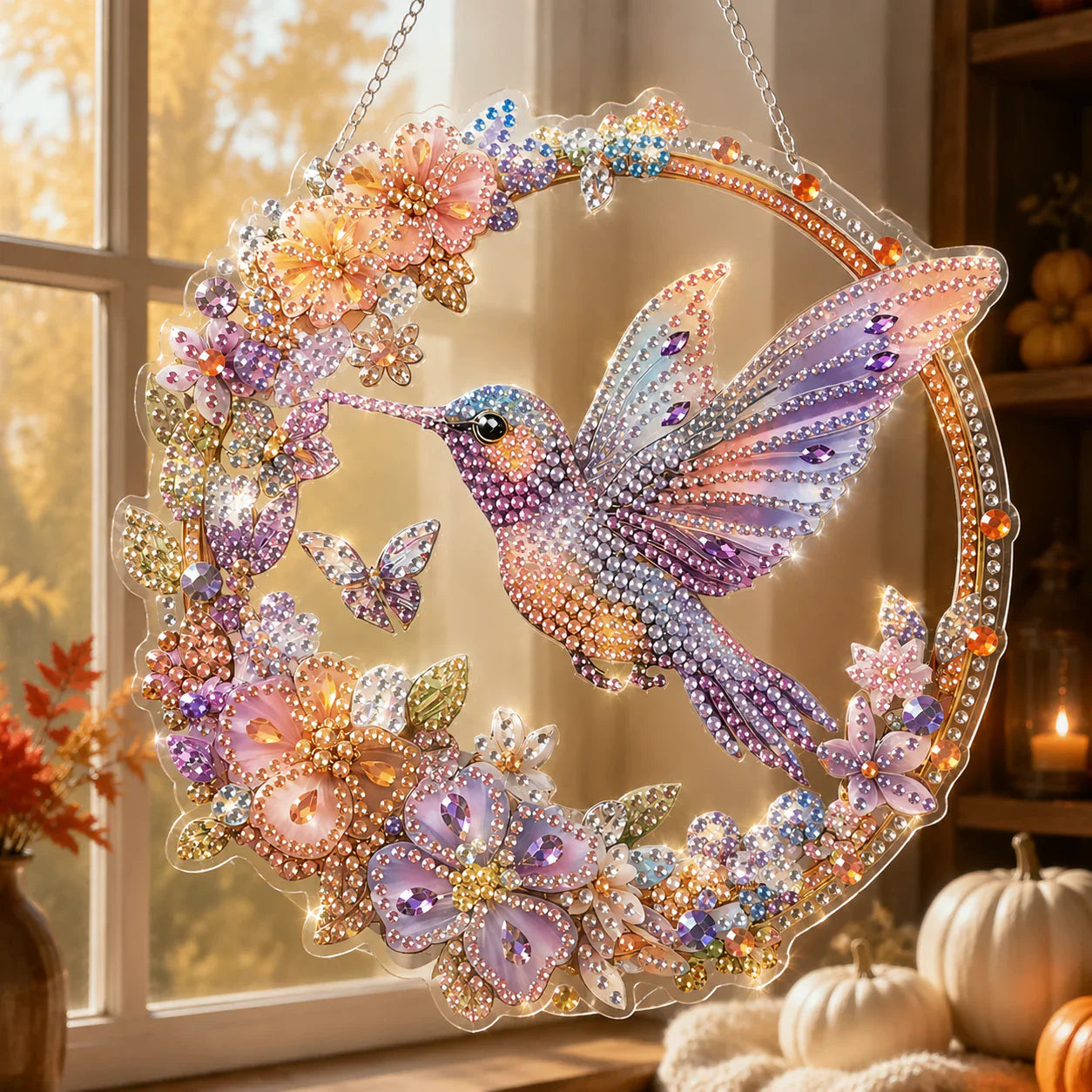 Finished Halloween diamond art hanging ornament