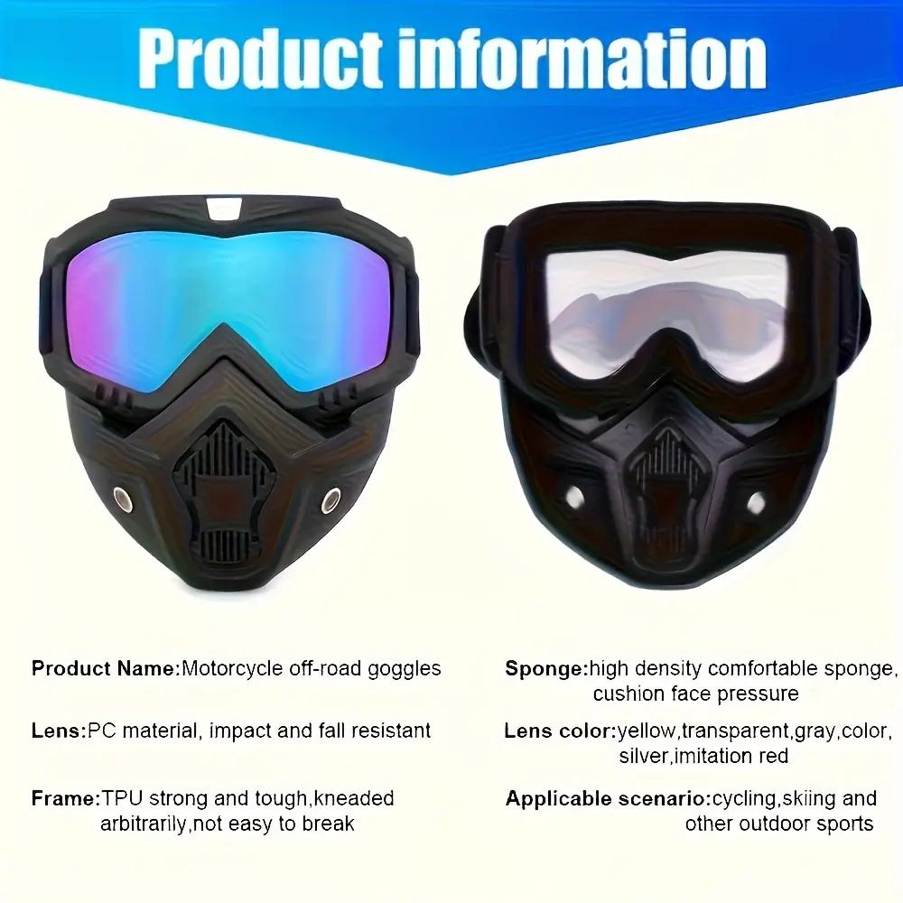 Full Face Protection Mask with Anti-Fog Goggles – Windproof Dustproof Tactical Mask for Outdoor Cycling, Motorcycle Riding, Sandstorm Protection, Breathable Sports Face Cover
