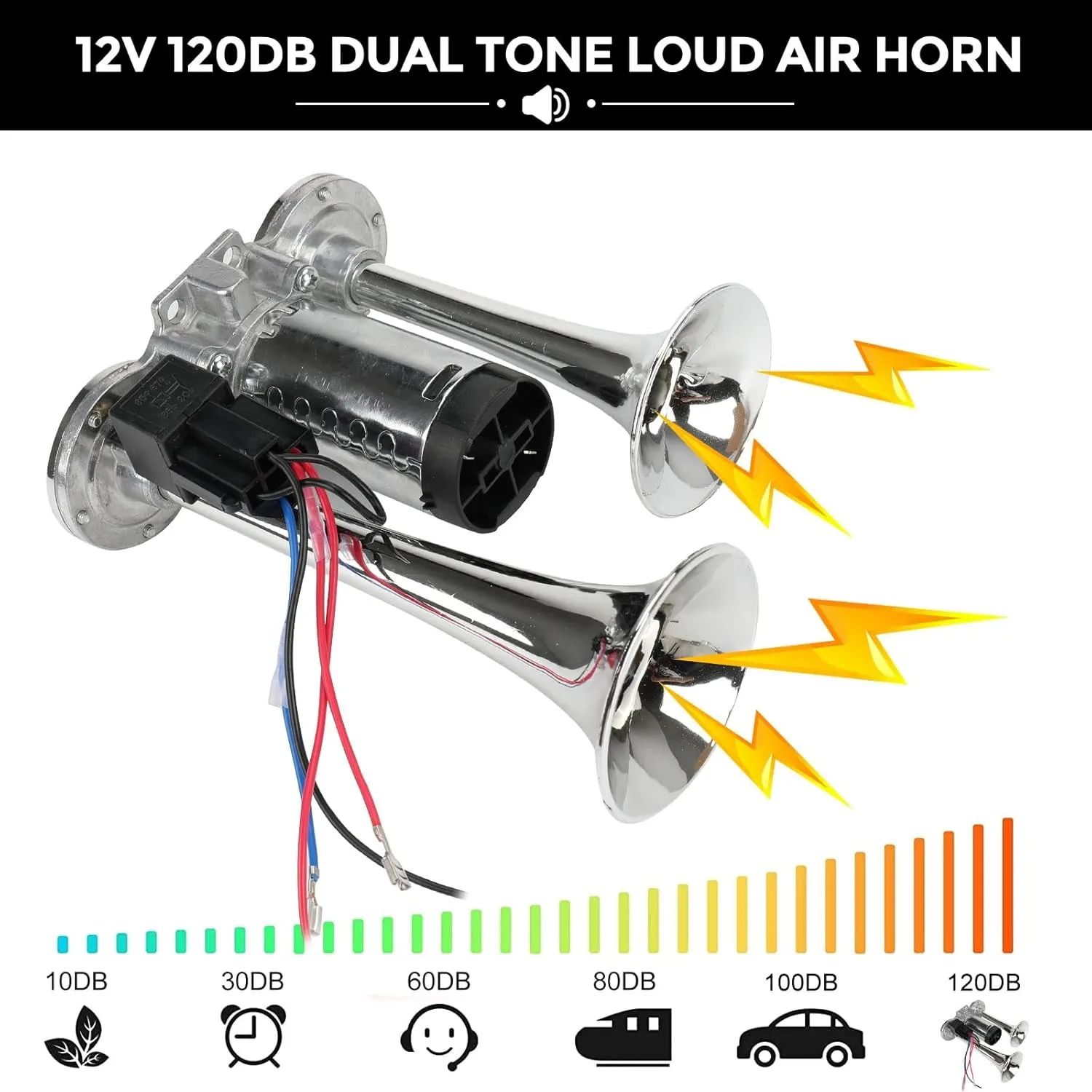 Air horn sounding blast projection schema chart