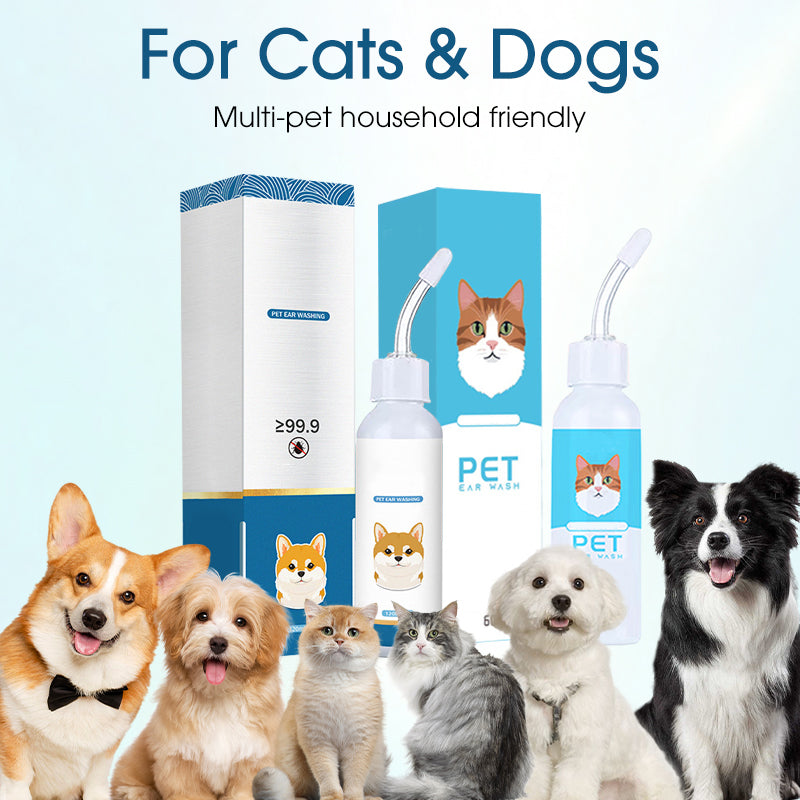 Pet ear cleaner with flexible silicone tip