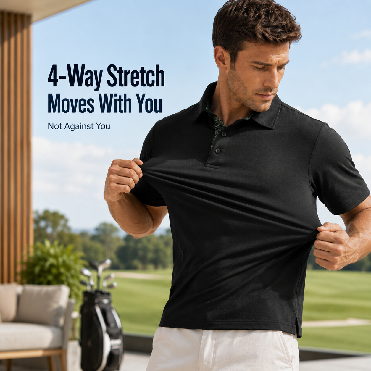 Breathable moisture-wicking men’s polo shirt