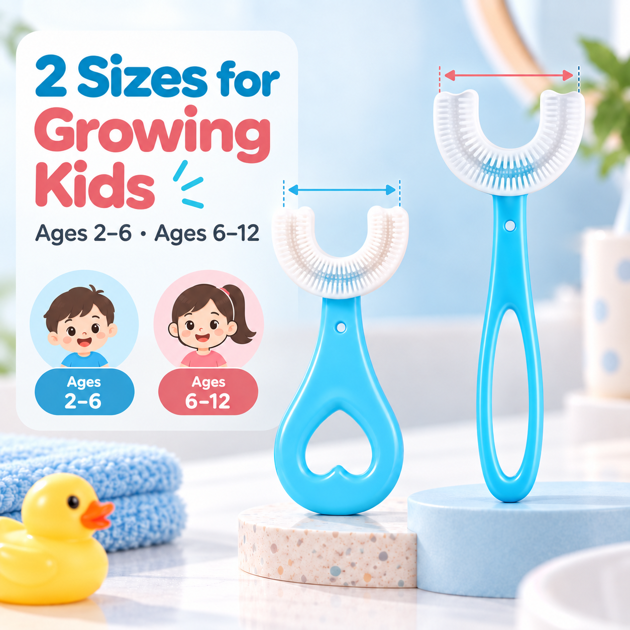 Water-resistant easy to rinse kids toothbrush after daily cleaning