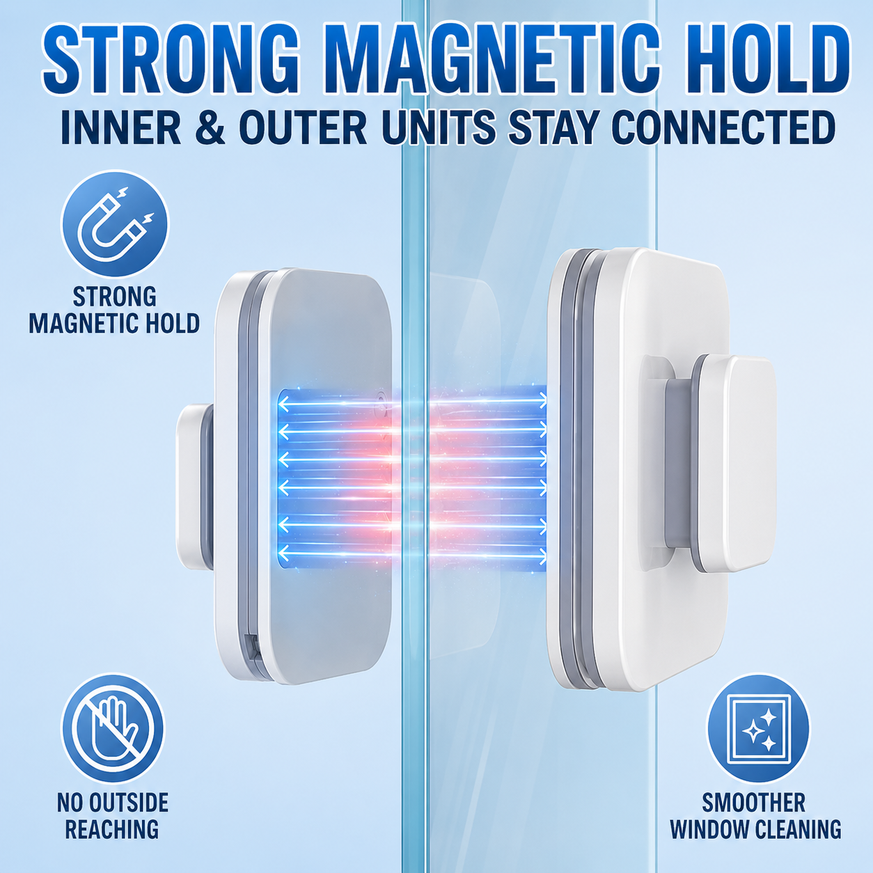 Window cleaning result using the magnetic glass cleaner