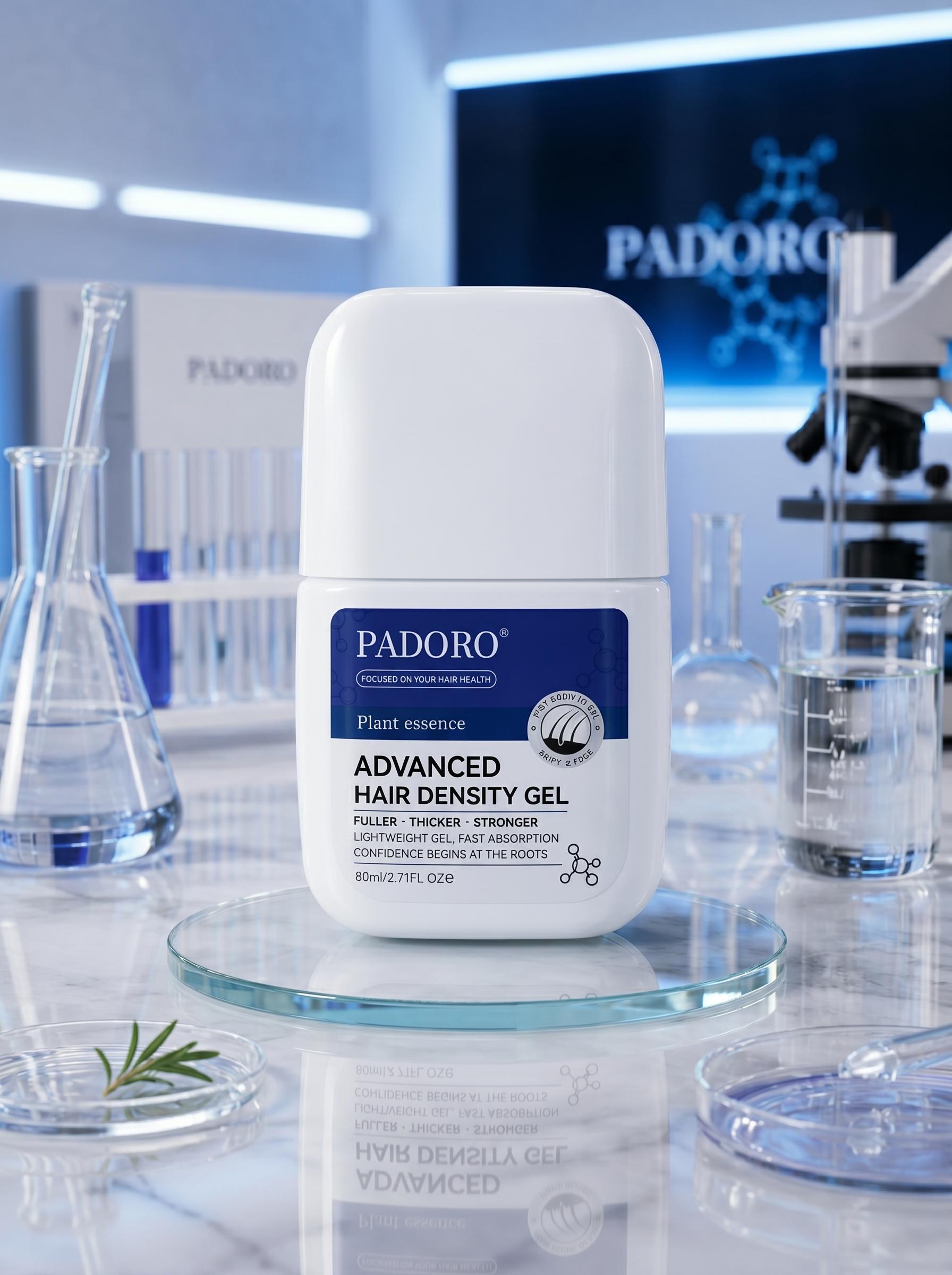 PADORO 防脱发精华凝胶，男女适用，蕴含有机迷迭香油、生物素和胶原蛋白复合物，令秀发更浓密、更丰盈、更长，强健头皮，加速头发稀疏及头皮问题的改善。