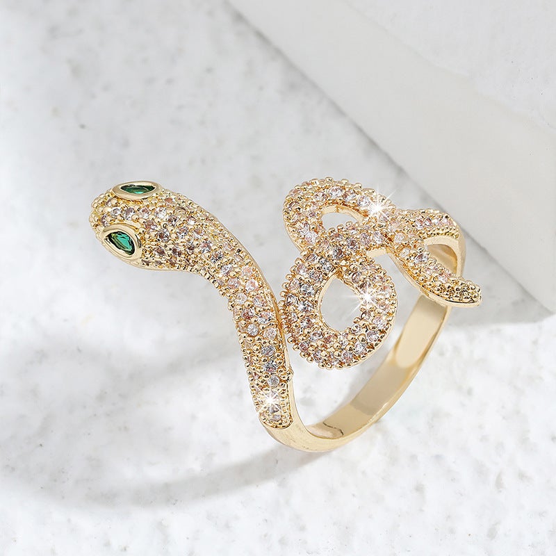 Adjustable Snake Diamond Ring