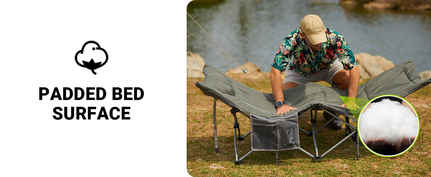 FUNDANGO Folding Camping Cot OAK COT PRO