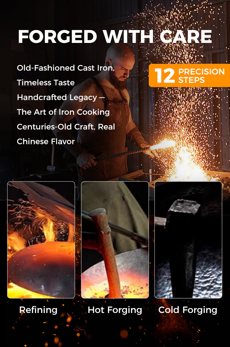 Traditional iron cookware craftsmanship