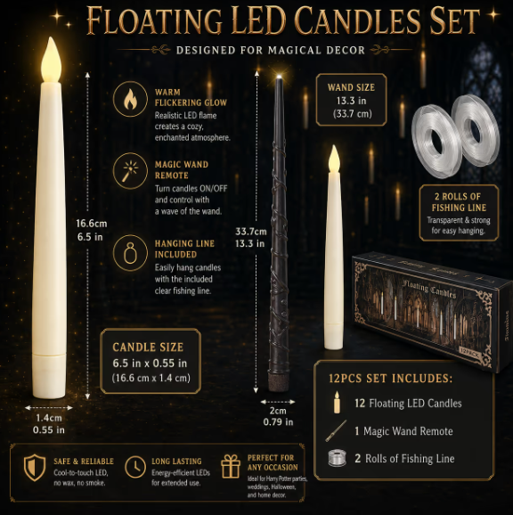 Floating Flameless LED Candle Decoration