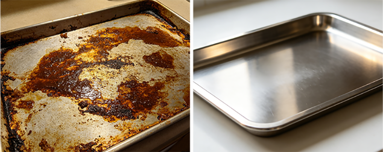 Before and after grill cleaner result image three