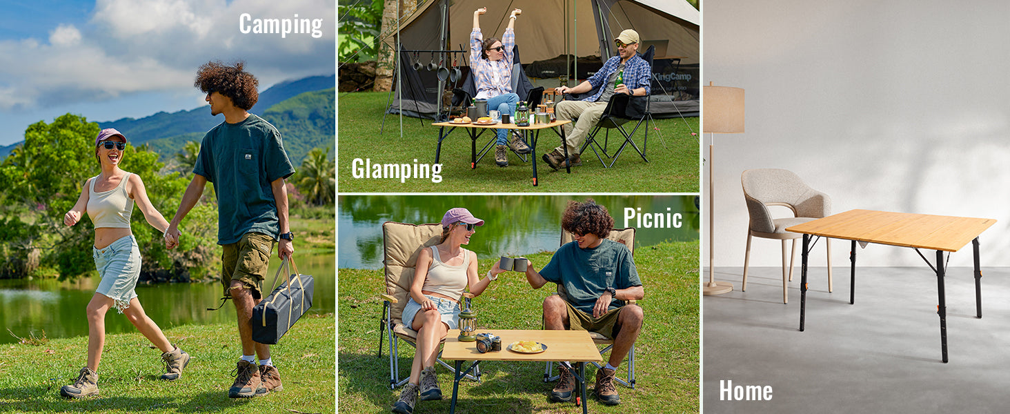 KingCamp BAMBOO P8060 Folding Bamboo Table