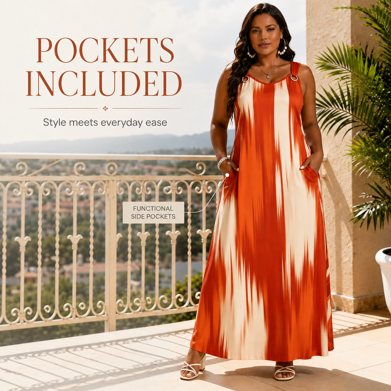Color variation 2 printed maxi dress