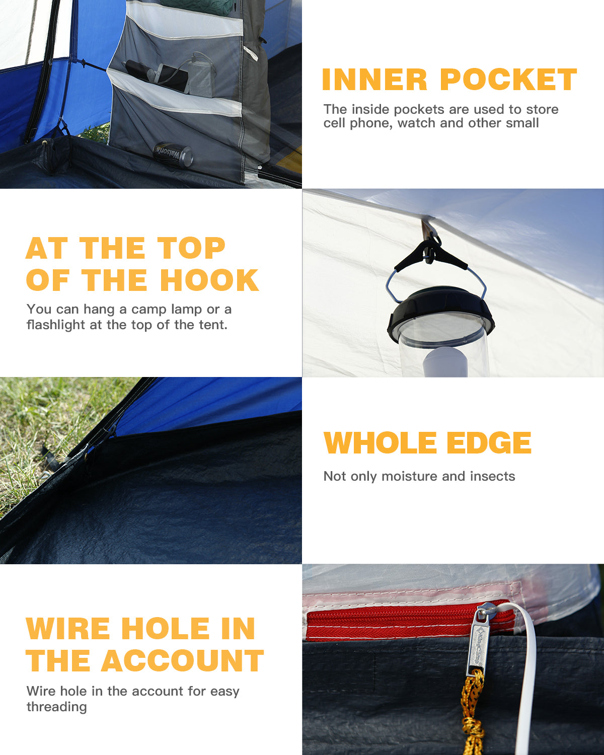 KingCamp Camping Square 3 Season SUV Tent with Screen Room