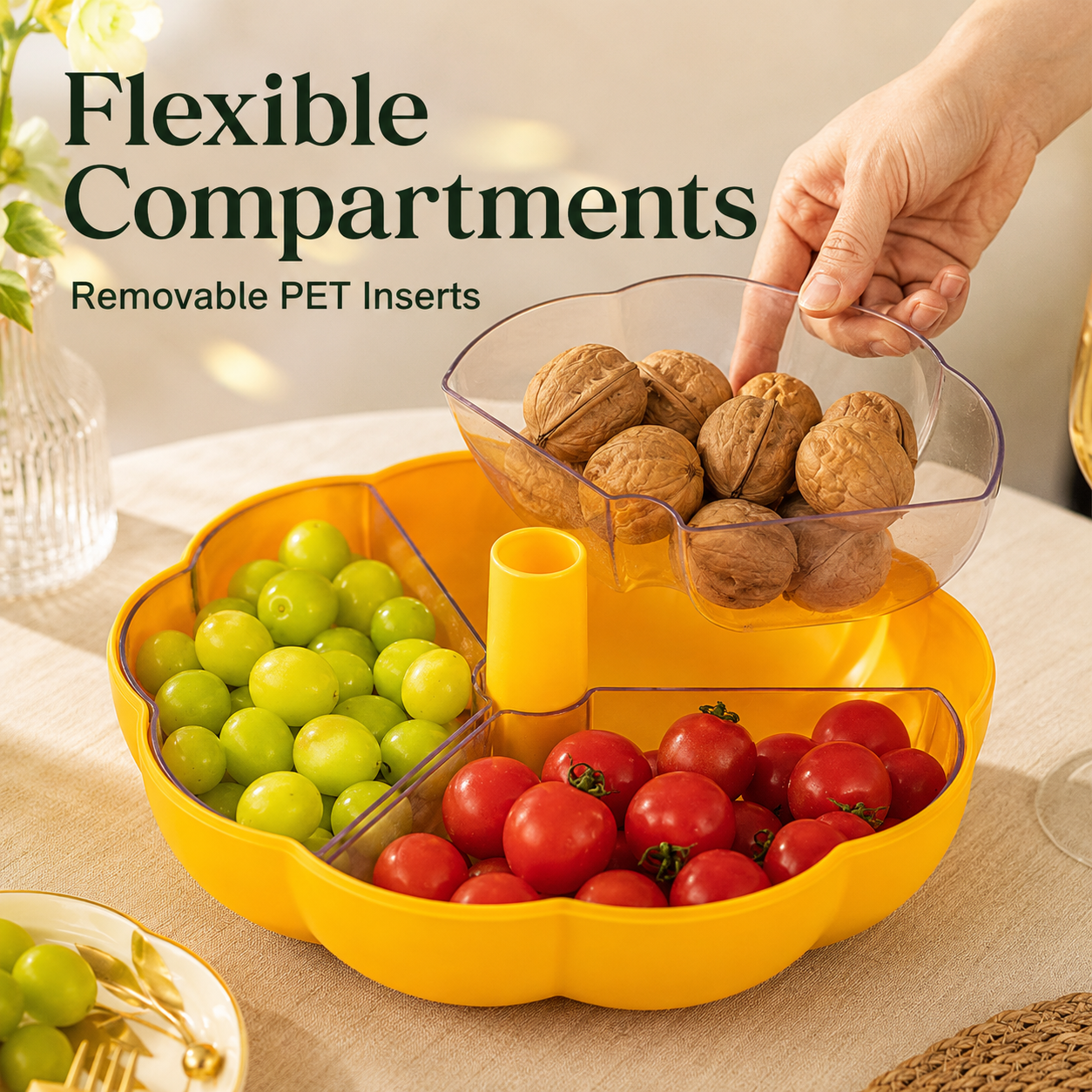Pumpkin snack box placed on dining table for holiday party