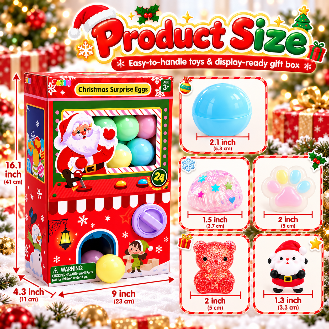 Christmas squishy advent calendar size guide