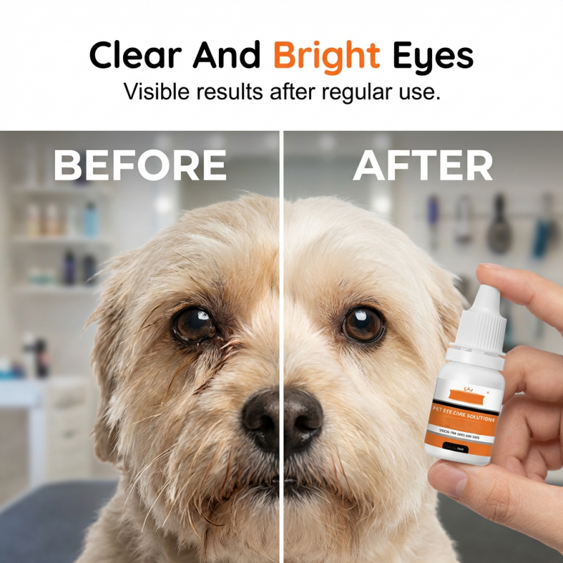 Pet tear stain buildup and daily eye area cleaning
