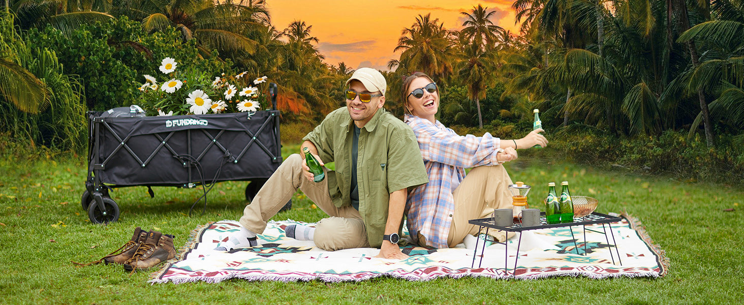 FUNDANGO Folding Wagon 180L Dual Chassis Camping Wagon
