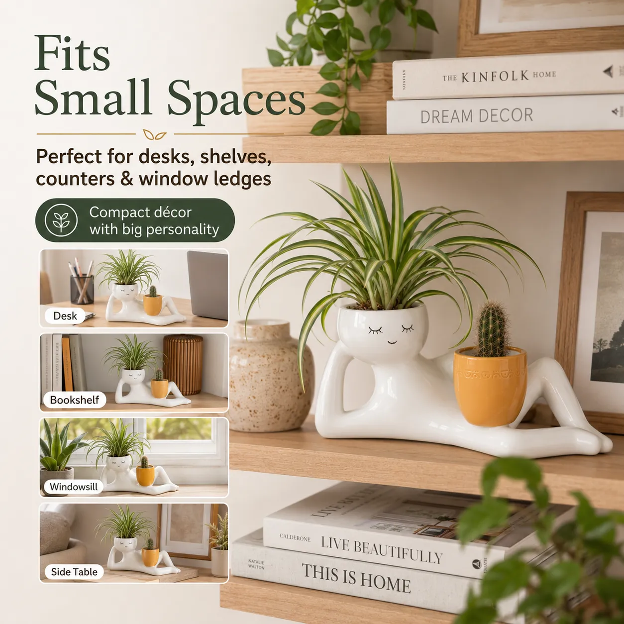 Playful Reclining Desktop Planter Design