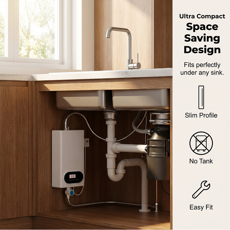 Compact instant electric water heater