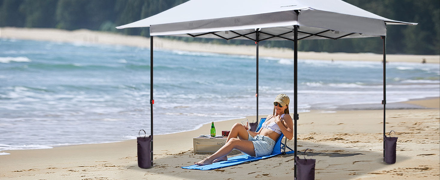 FUNDANGO 10x10ft Pop Up Outdoor Canopy Tent Sun Shelter Tent