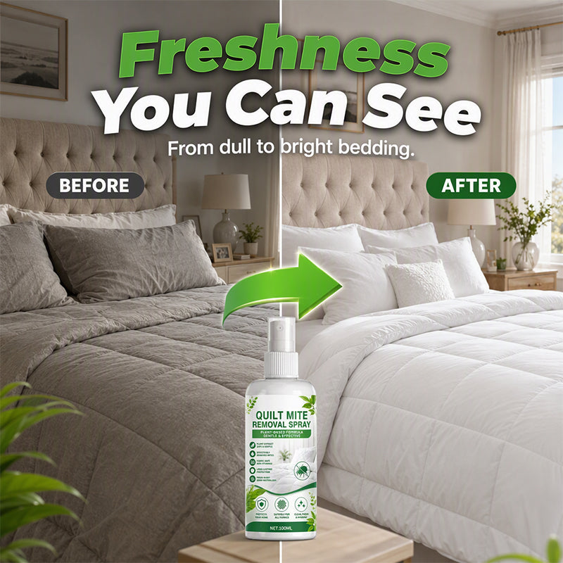 Bedding care presentation showing fabric refresh use