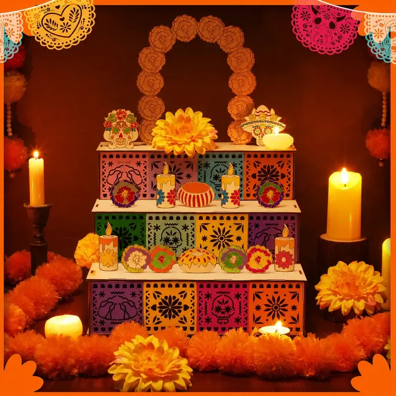 Wooden altar display assembly and interlocking slot structure