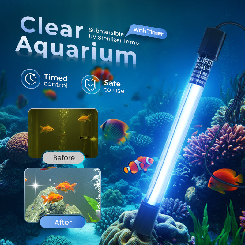Aquarium UV sterilizer helps improve cloudy green water clarity