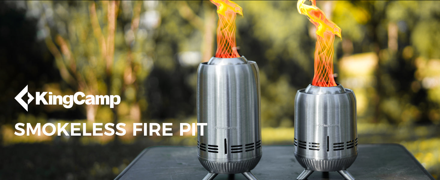 KingCamp Tornado Flame Smokeless Tabletop Fire Pit with Stand