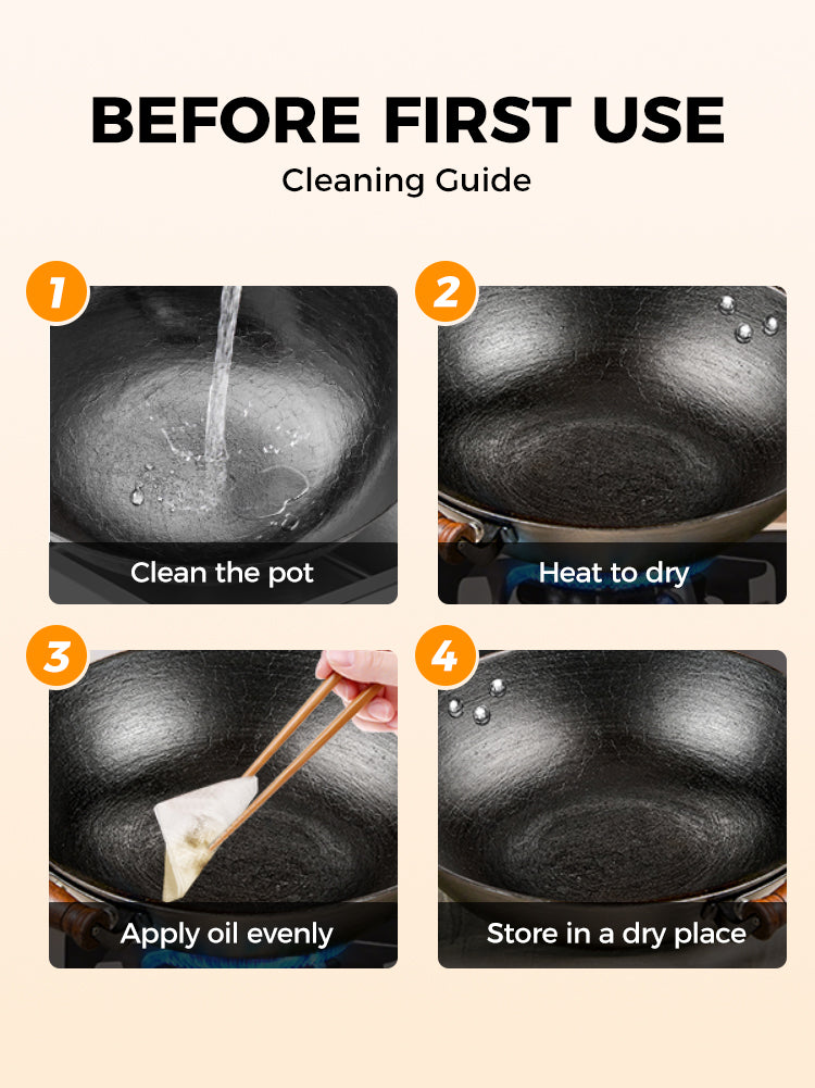 Iron wok first use cleaning and seasoning guide