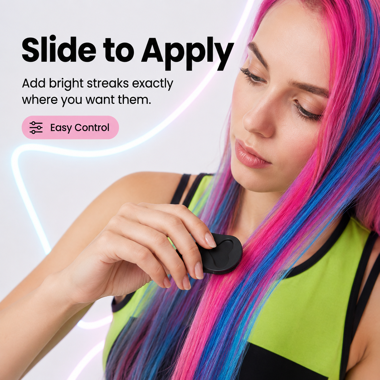 Temporary hair chalk applicators set in assorted vibrant colors