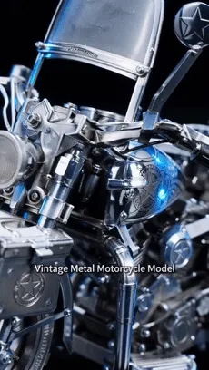 DIY metal motorcycle model assembly preview