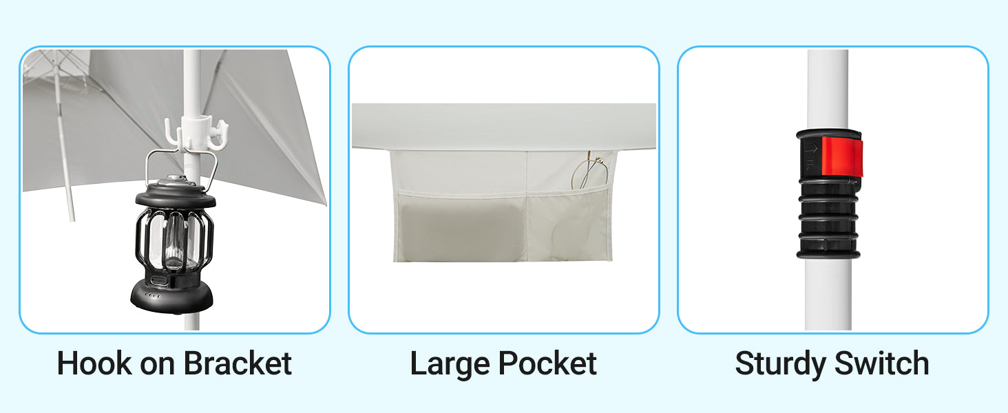 KingCamp 2-in-1 Beach Umbrella and Beach Shade Canopy