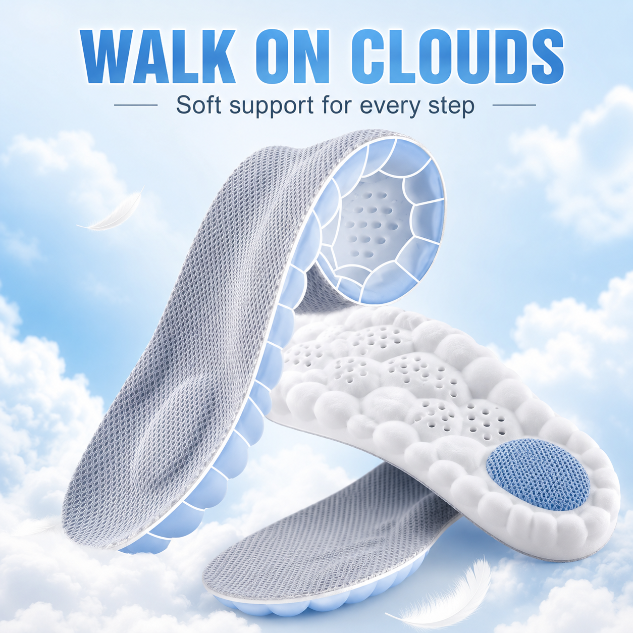 4D Cloud Cushion Insoles for all-day comfort
