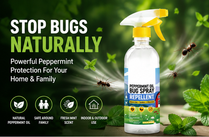 Stop bugs naturally with peppermint spray