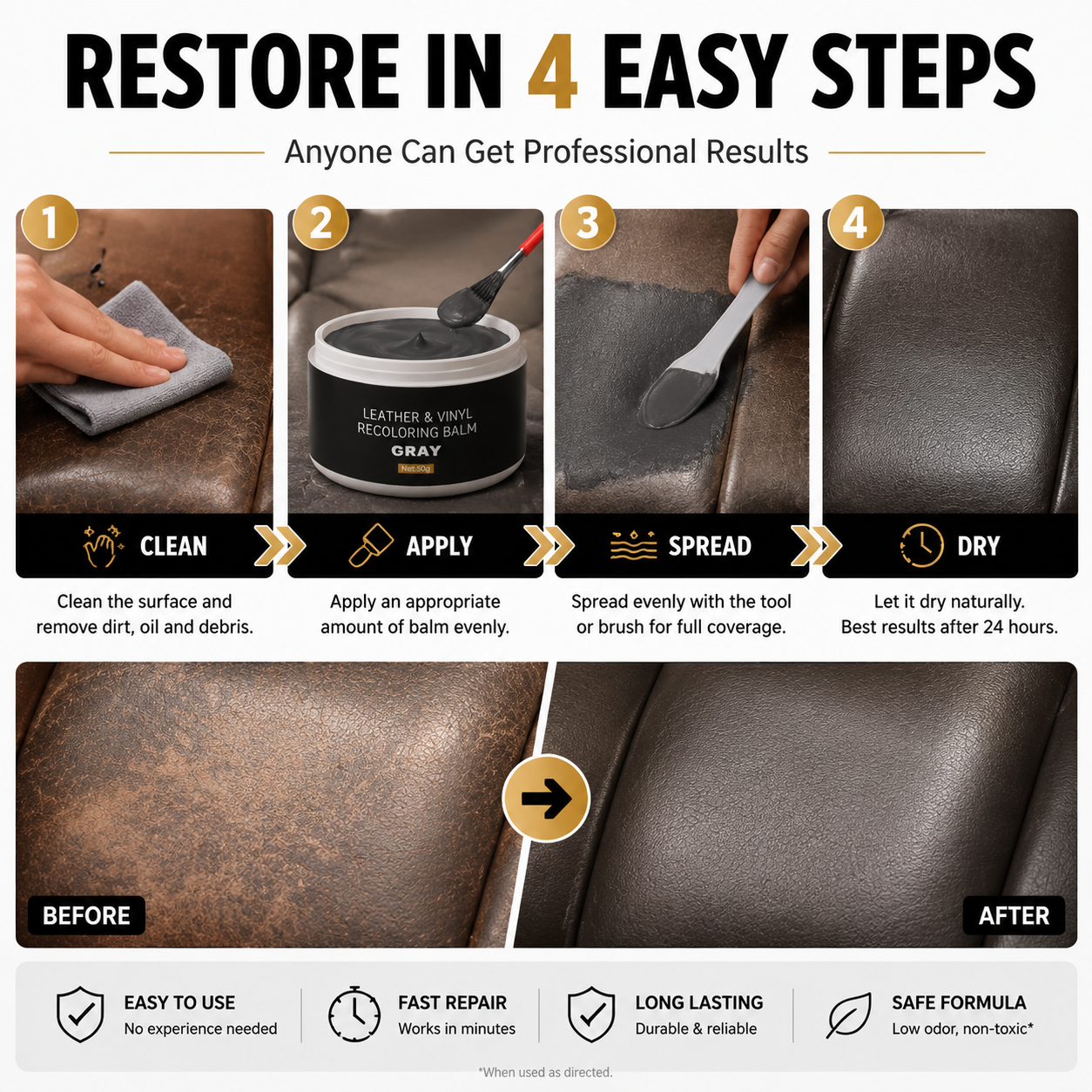 How to apply leather recoloring balm