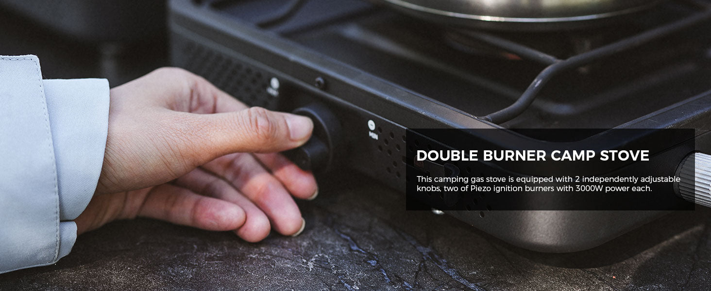 KingCamp Portable 2-Burner Camping Stove