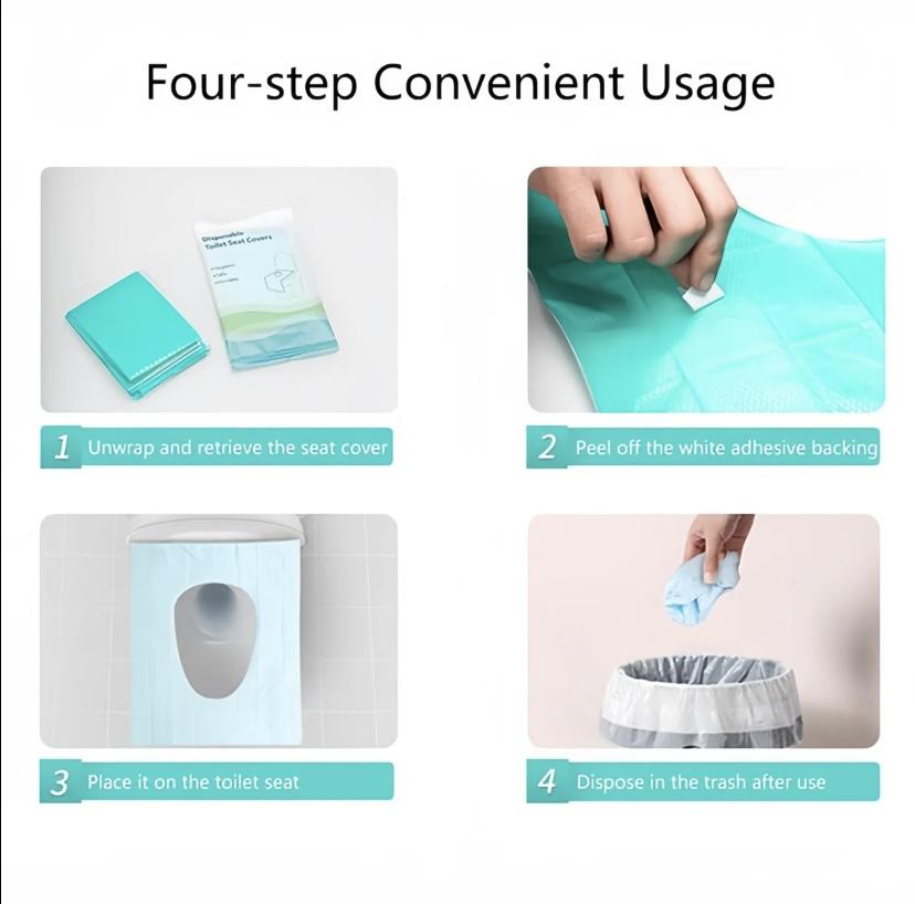 Disposable Toilet Seat Covers (10/20/30-Pack), 16x24in Waterproof Portable Non-Slip Individually Wrapped Bathroom Hygiene Essentials